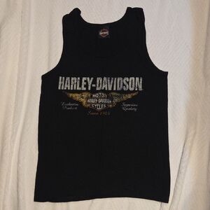 Harley-Davidson Black and Gold Tank Top